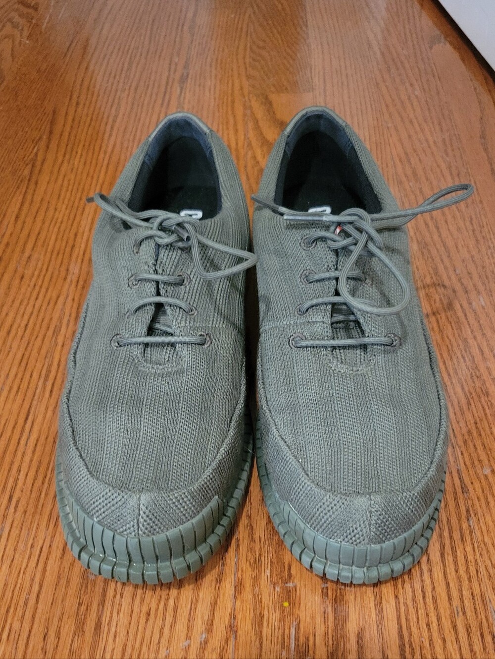 Camper Pix shoes in moss green, featuring a unique ribbed , Women's  Size 40 .